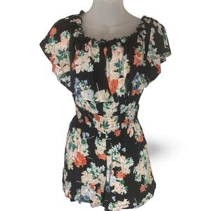 Abercrombie & Fitch Black Floral Romper (item#10056)